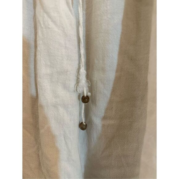 Boho White Embroidered Cover-Up Dress – Bell Sleeves - Picture 3 of 4